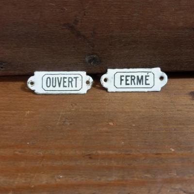 1 plaques emaillees ouvert ferme 5