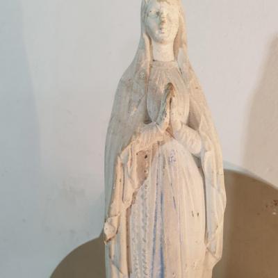 1 statue vierge marie blanche