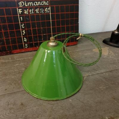 1 suspension emaillee conique verte