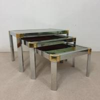 1 table gigognes metal chrome dore