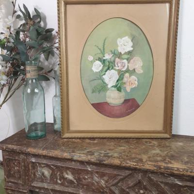 1 tableau bouquet roses
