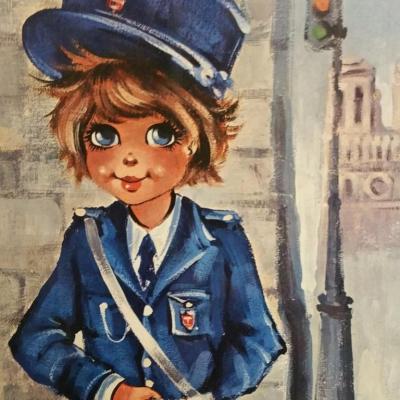 1 tableau poulbot gendarme 1