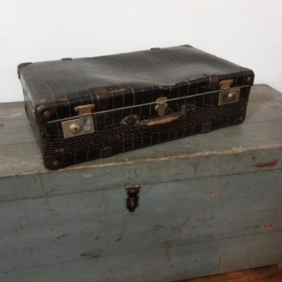 1 valise croco marron