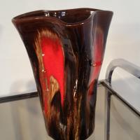 1 vase vallauris marron rouge