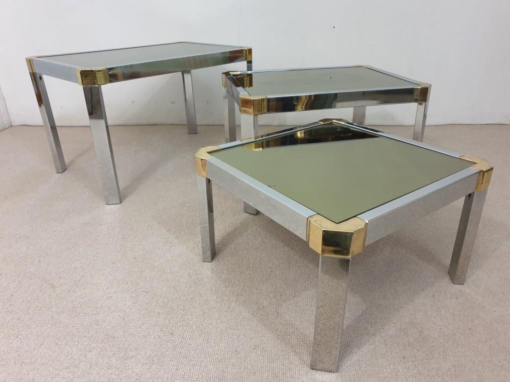 10 table gigognes metal chrome dore