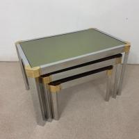 11 table gigognes metal chrome dore