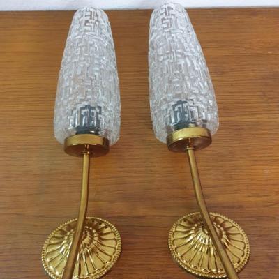 2 appliques tumipes cristal vintage neufs