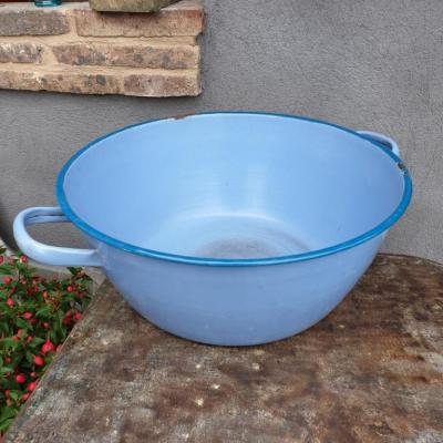 2 bassine emaillee bleue