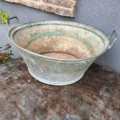 2 bassine en zinc 2 poignees