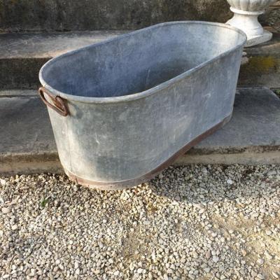 2 bassine ovale en zinc
