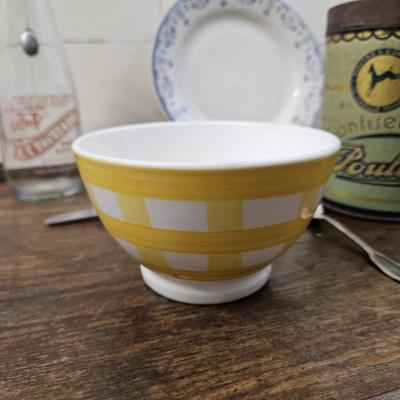 1 bol ancien italien blanc et jaune