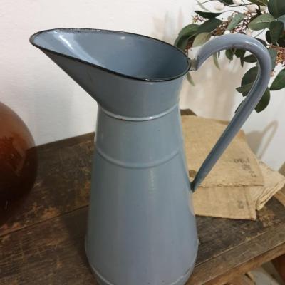 2 broc emaille gris bleu