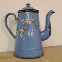 2 cafetiere emaillee bleue
