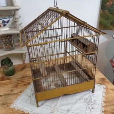 2 cage a oiseau jaune
