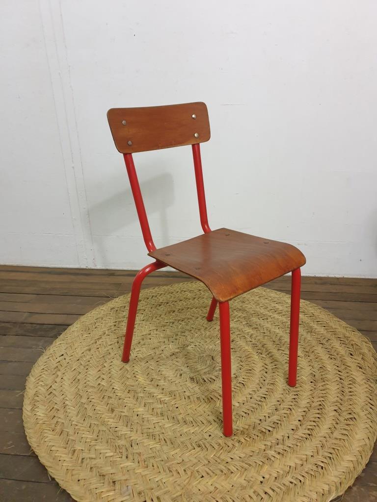 2 chaise d ecole rouge enfant