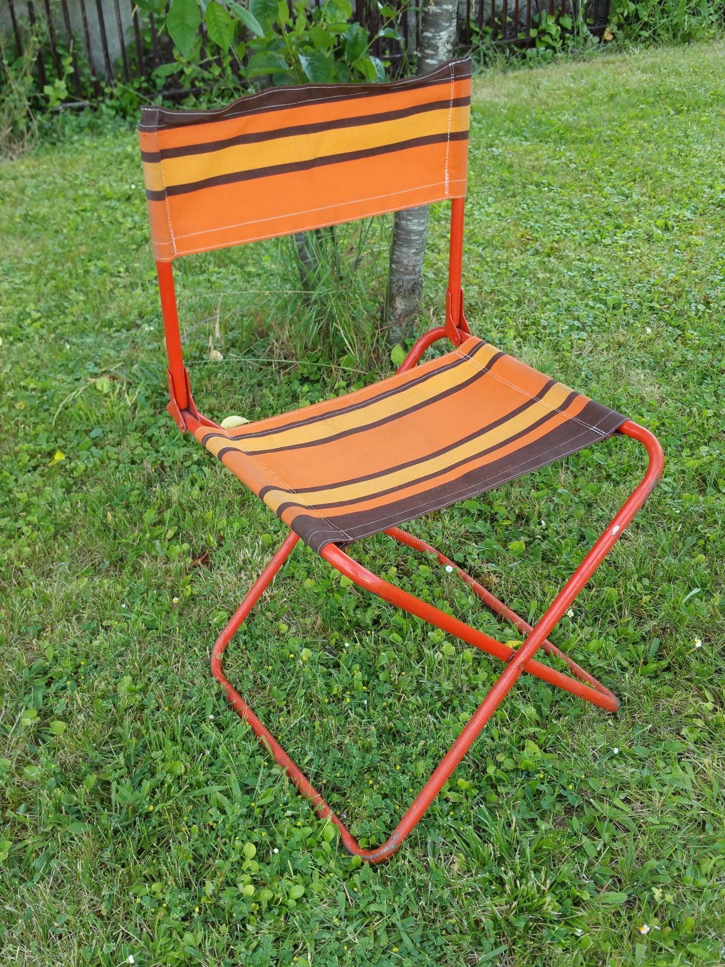 chaise pliante de camping vintage