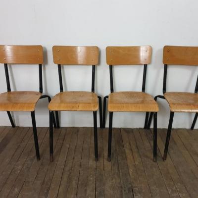 2 chaises d ecole noires lot d