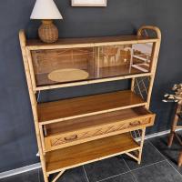 2 etagere bibliotheque en rotin