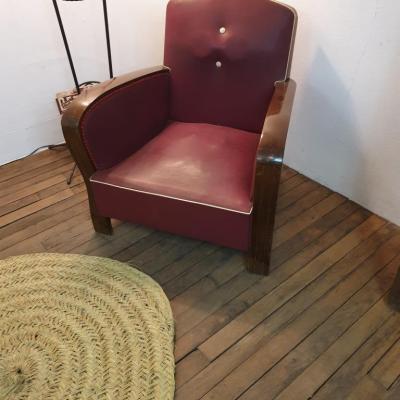 2 fauteuil annees 40 bordeaux