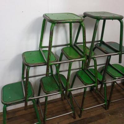 2 lot 9 tabourets verts