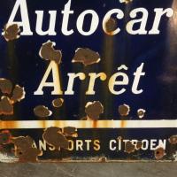 2 plaque emaillee autocar arrete citroen