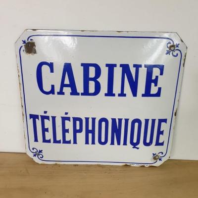 2 plaque emaillee cabine telephonique
