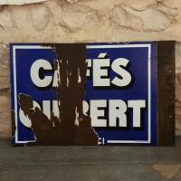 2 plaque emaillee cafes gilbert