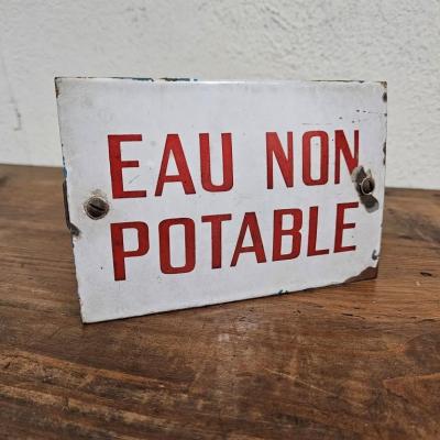 2 plaque emaillee eau non potable