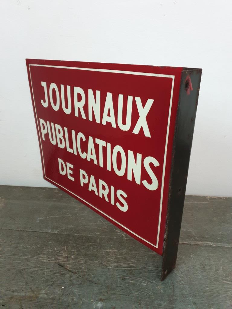2 plaque emaillee journaux publications de paris