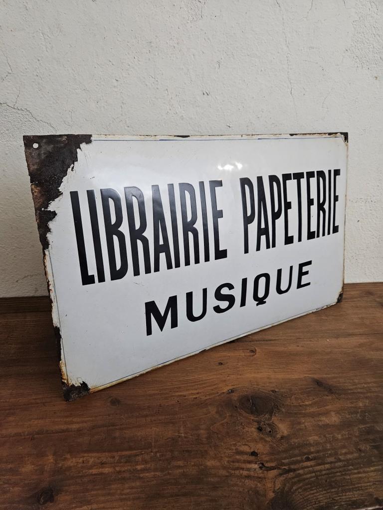 2 plaque emaillee librairie papeterie 1