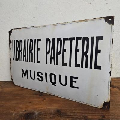 2 plaque emaillee librairie papeterie