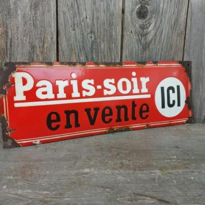 2 plaque emaillee paris soir
