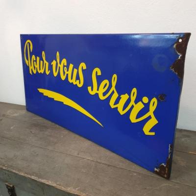 2 plaque emaillee pour vous servir