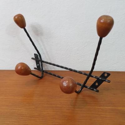 2 porte manteau torsade patere bois