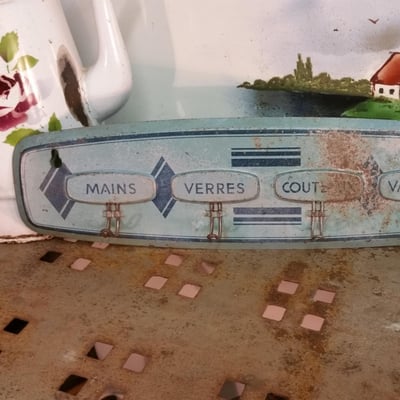2 porte torchons tole bleu