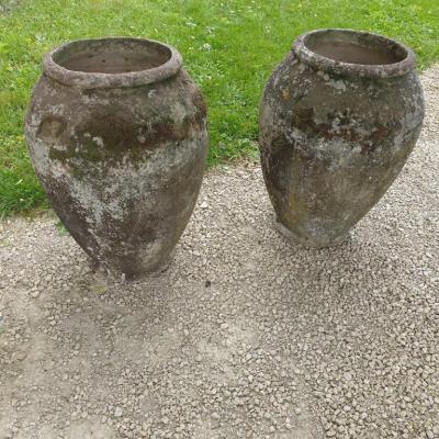 2 pots beton fibre jardinieres