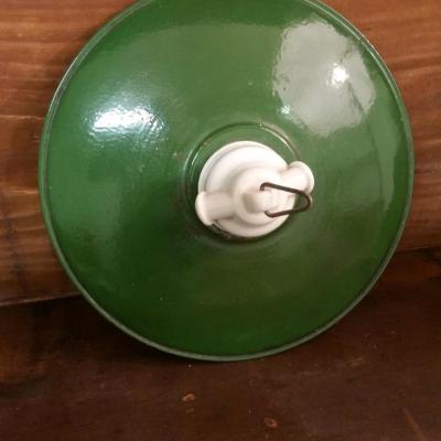 2 suspension emaillee assiette verte