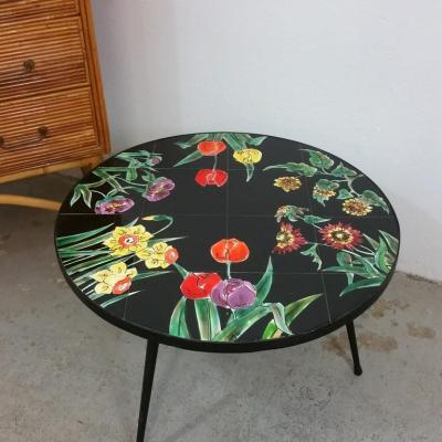 2 table basse tripode carreaux de ceramique