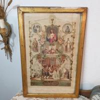 2 tableau precieux souvenir cadre dore