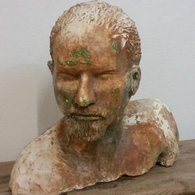 2 tete d homme sculpture