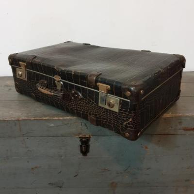 2 valise croco marron