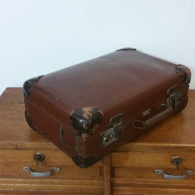 2 valise fibre vulcanisee marron