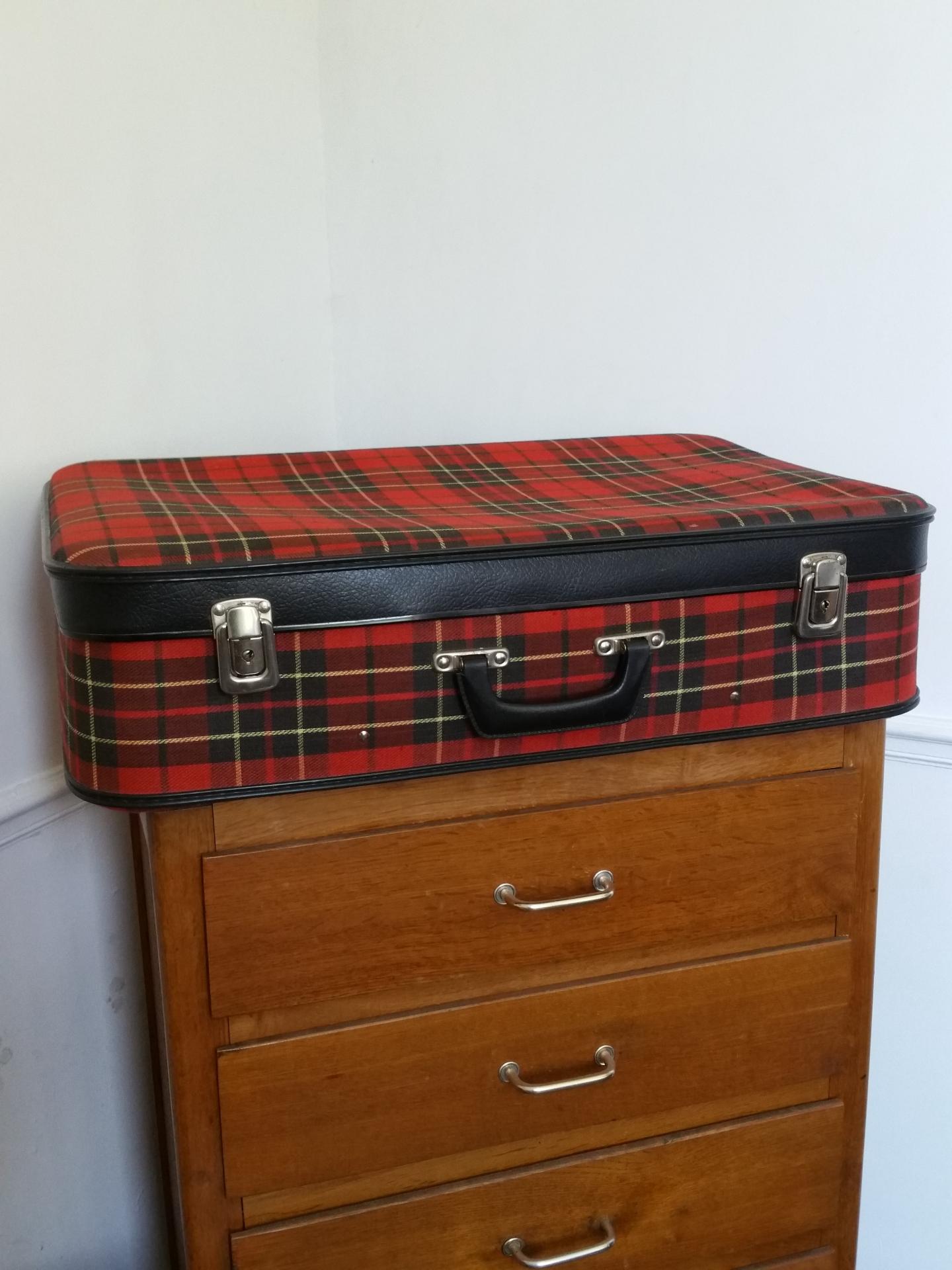 2 valise tissu ecossais