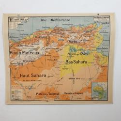 Carte Géographique Scolaire - Algérie et Tunisie -