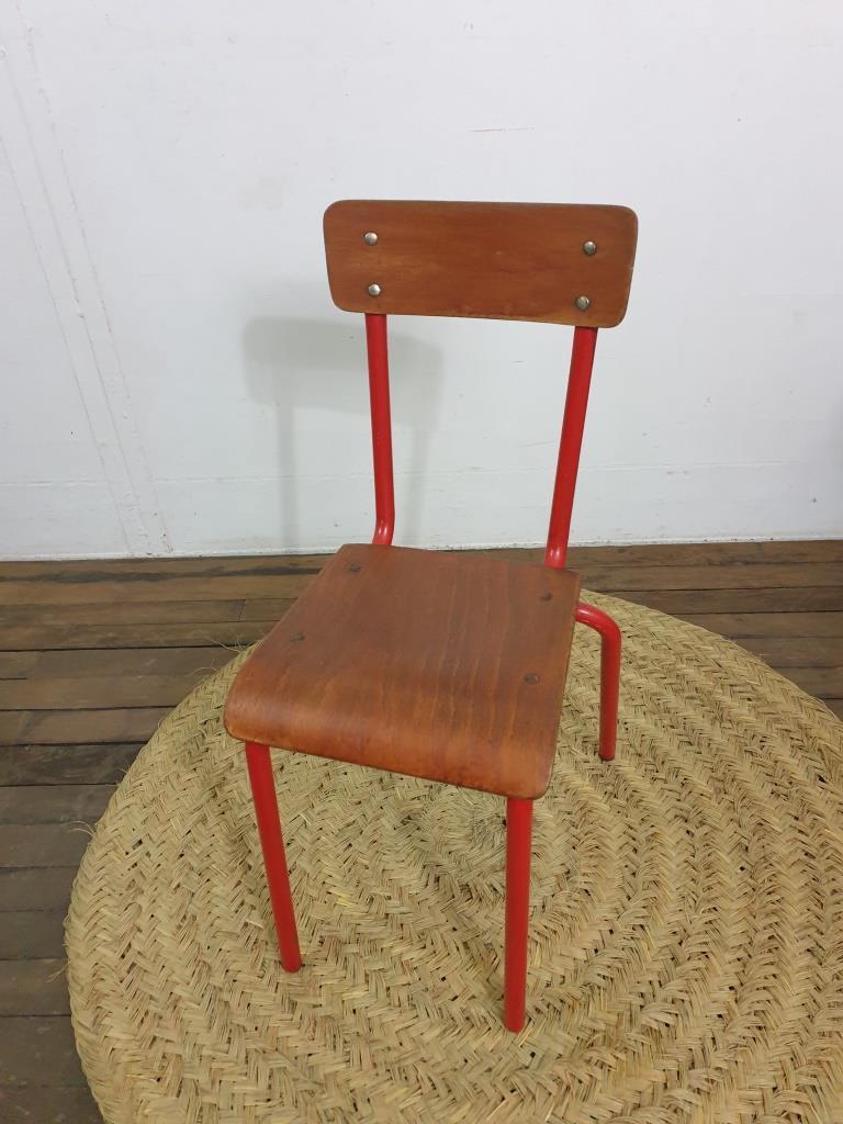 3 chaise d ecole rouge enfant