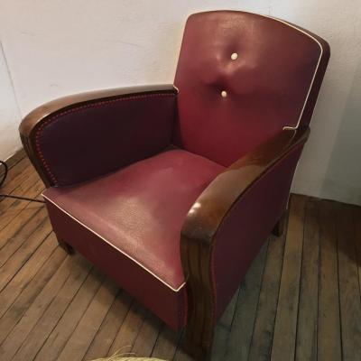 3 fauteuil annees 40 bordeaux
