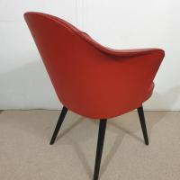 3 fauteuil thonet en cuir rouge