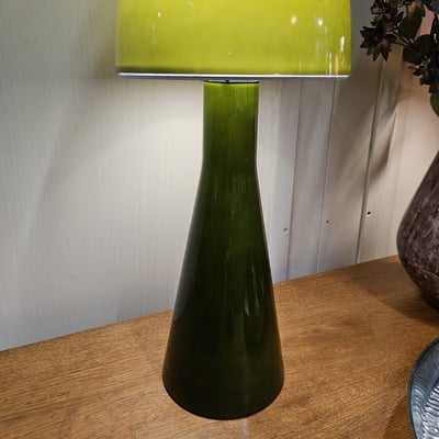 3 grande lampe champignon en verre vert