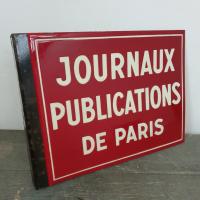 3 plaque emaillee journaux publications de paris