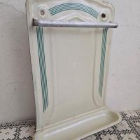 3 porte ustensiles emaille creme et vert